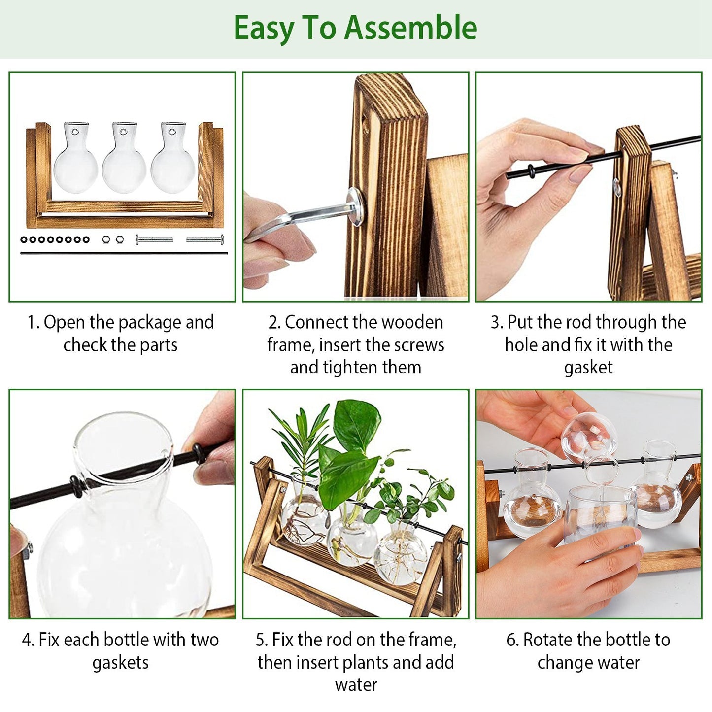 1Pc Desktop Glass Planter For Hydroponics