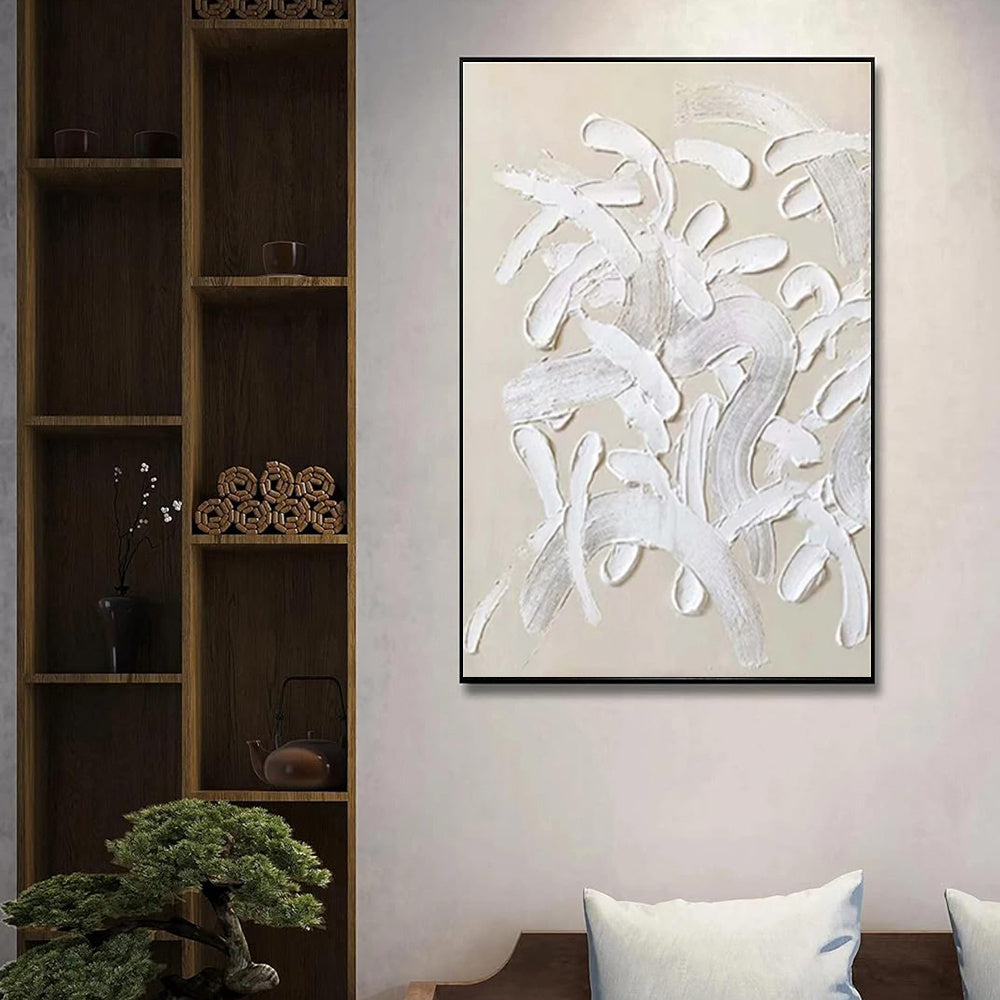 Handmade Oil Painting White Design
