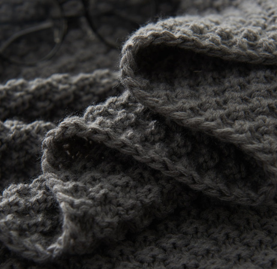 Fringed Knitting Blanket