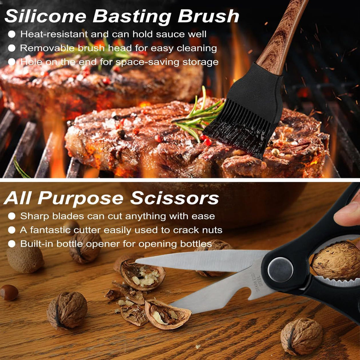 POLIGO 29 PCS BBQ Grill Accessories Stainless Steel