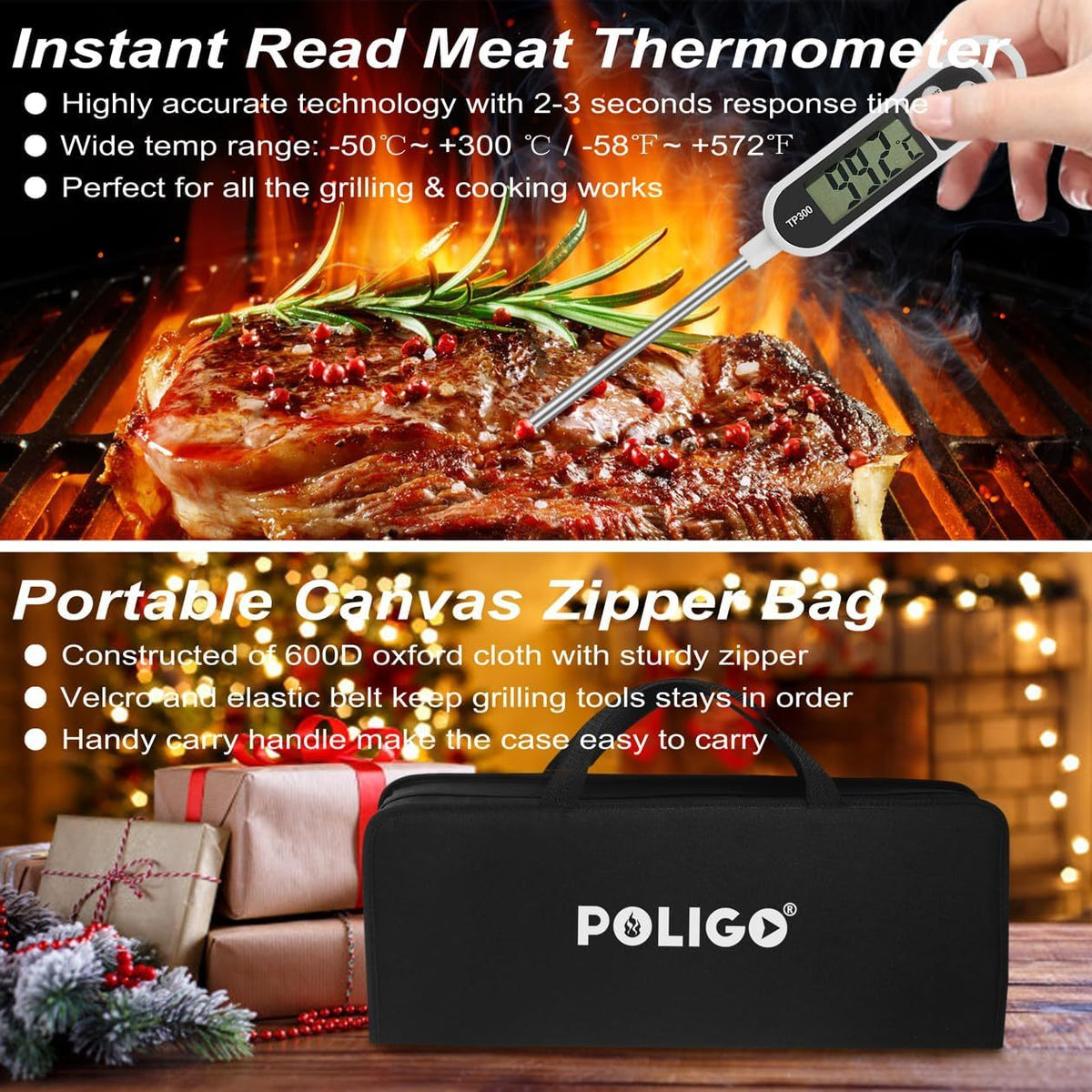POLIGO 29 PCS BBQ Grill Accessories Stainless Steel