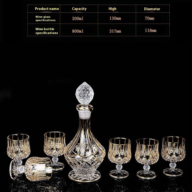 Crystal Glass Se witht Gold Details