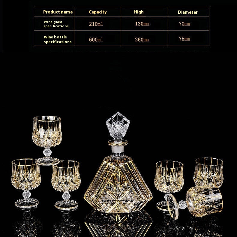 Crystal Glass Se witht Gold Details