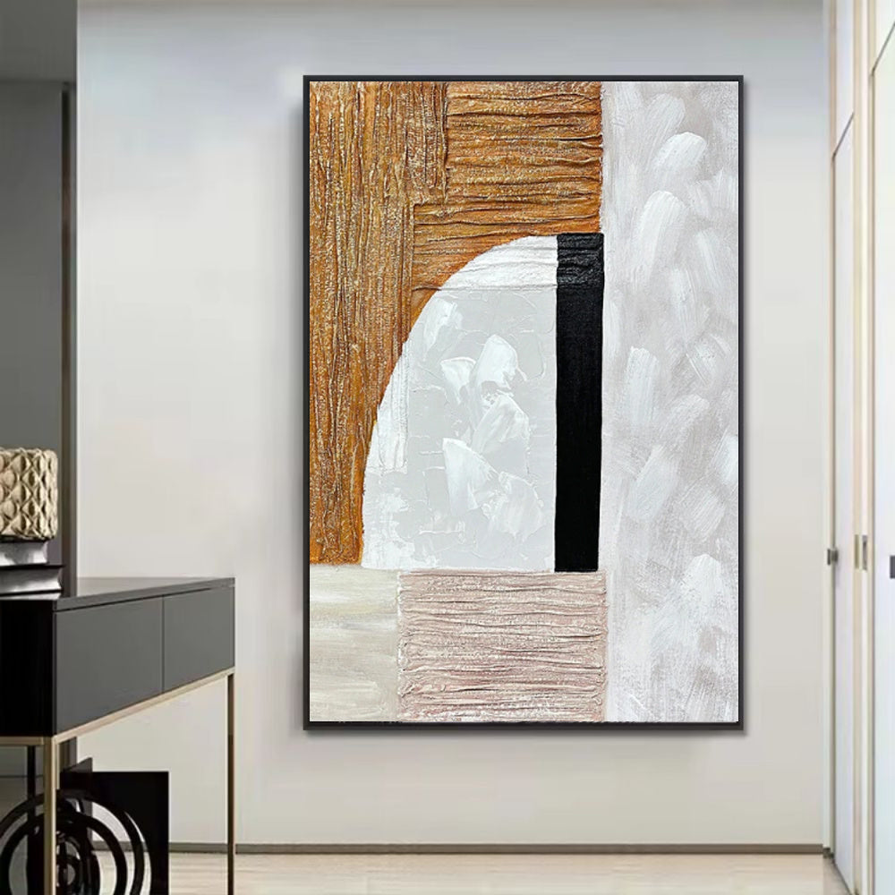 Modern Gold  Abstract Handmade Oil Painting Wall Art