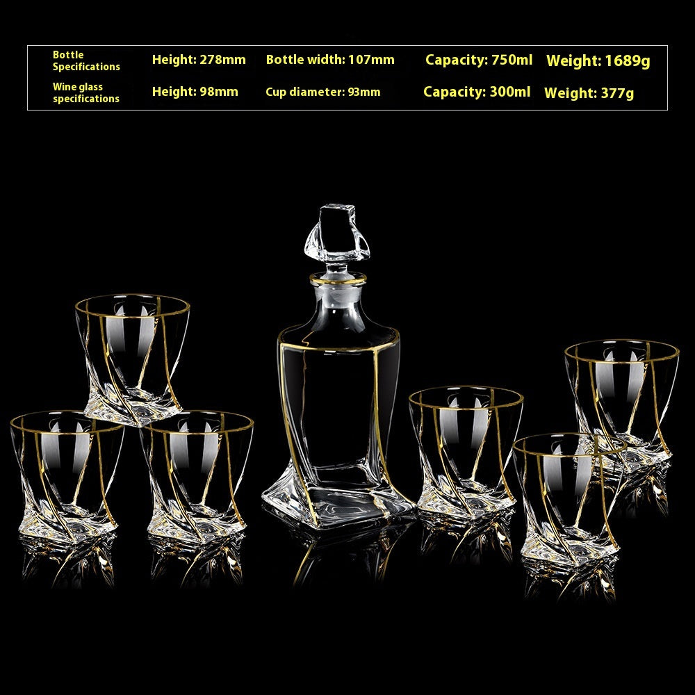 Crystal Glass Se witht Gold Details