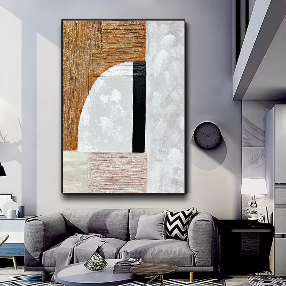 Modern Gold  Abstract Handmade Oil Painting Wall Art