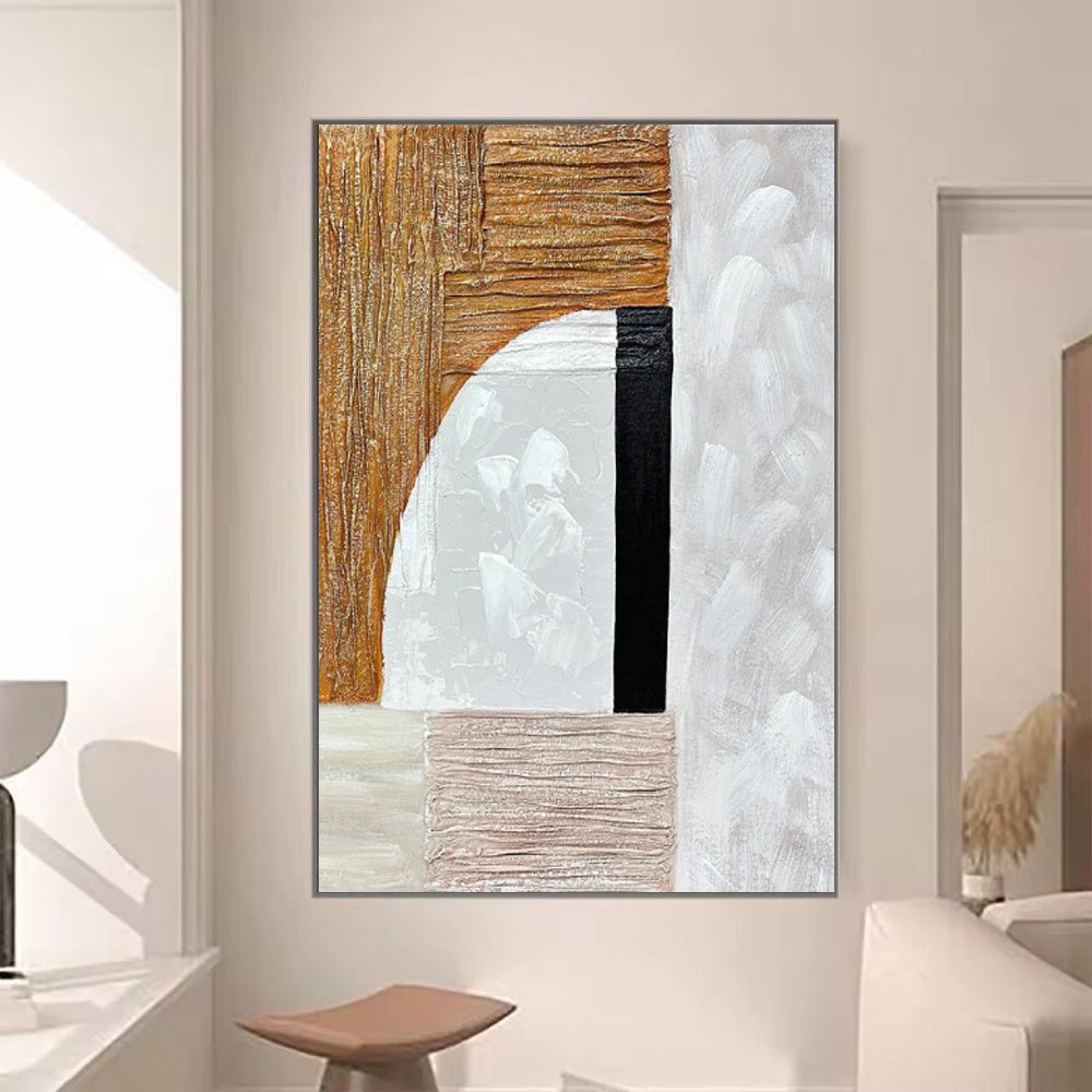 Modern Gold  Abstract Handmade Oil Painting Wall Art