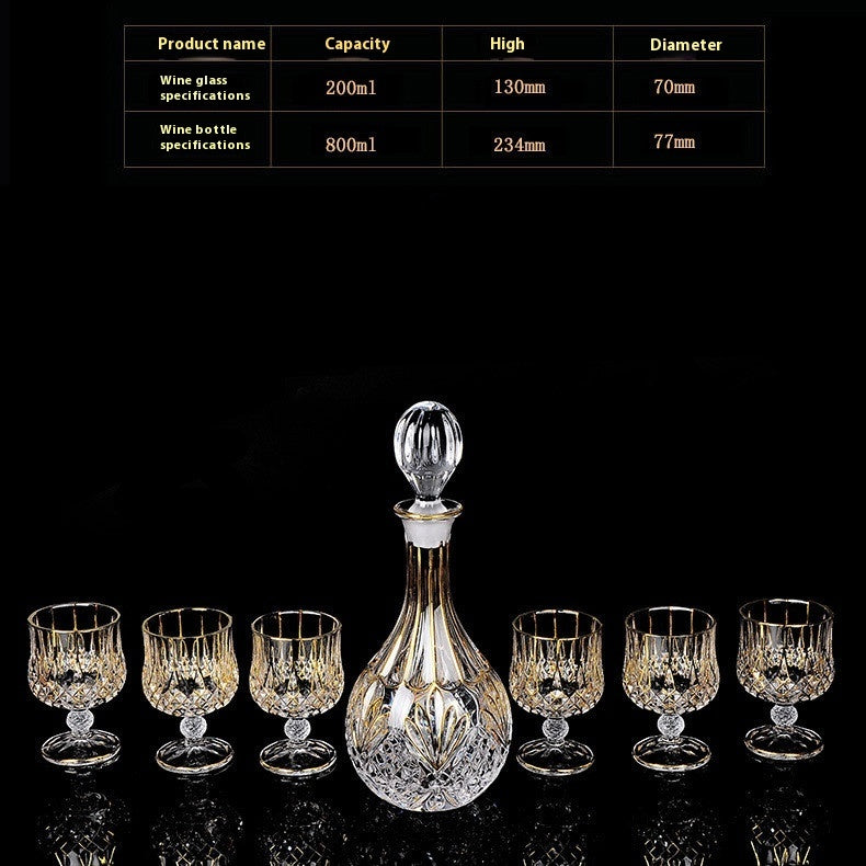 Crystal Glass Se witht Gold Details