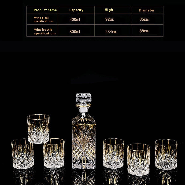 Crystal Glass Se witht Gold Details