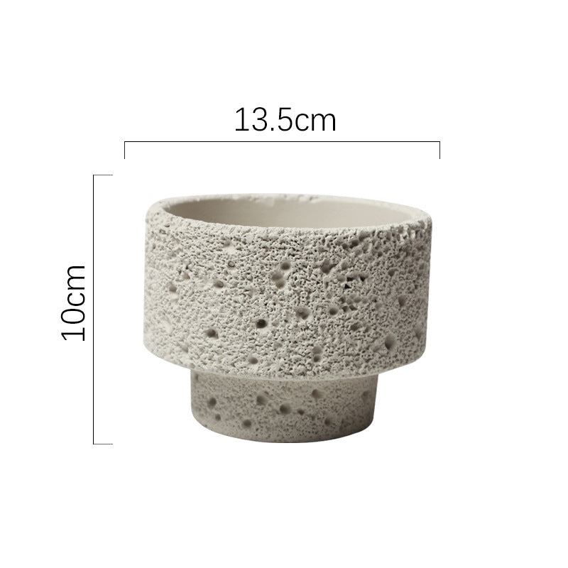Northern European-style Cement Flower Pot Ceramic Matte