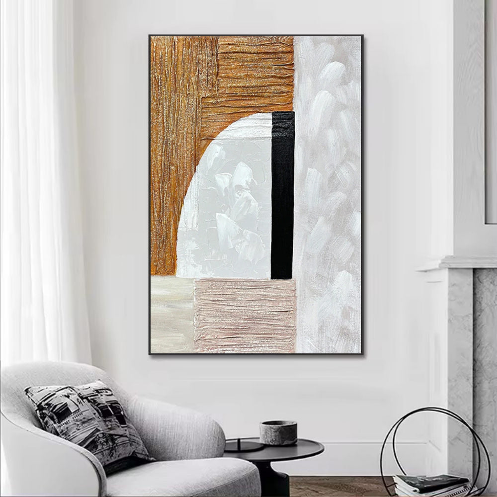 Modern Gold  Abstract Handmade Oil Painting Wall Art