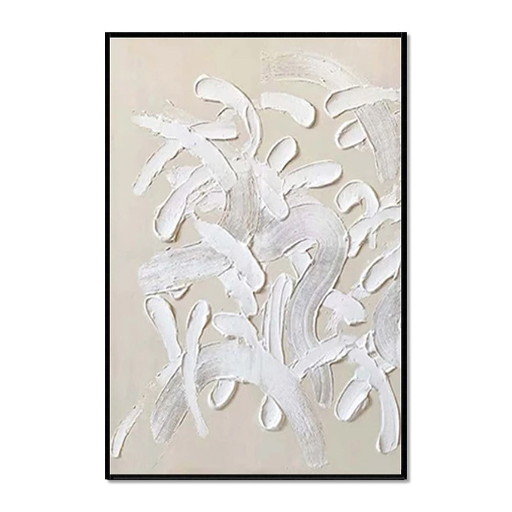 Handmade Oil Painting White Design