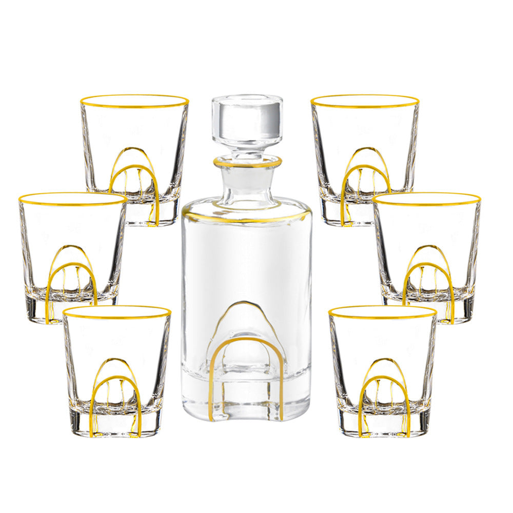Crystal Glass Se witht Gold Details