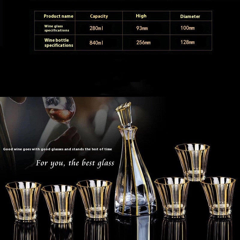 Crystal Glass Se witht Gold Details