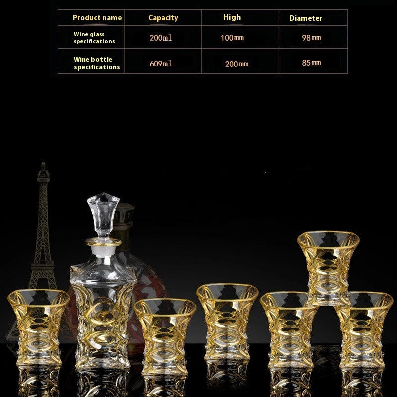 Crystal Glass Se witht Gold Details