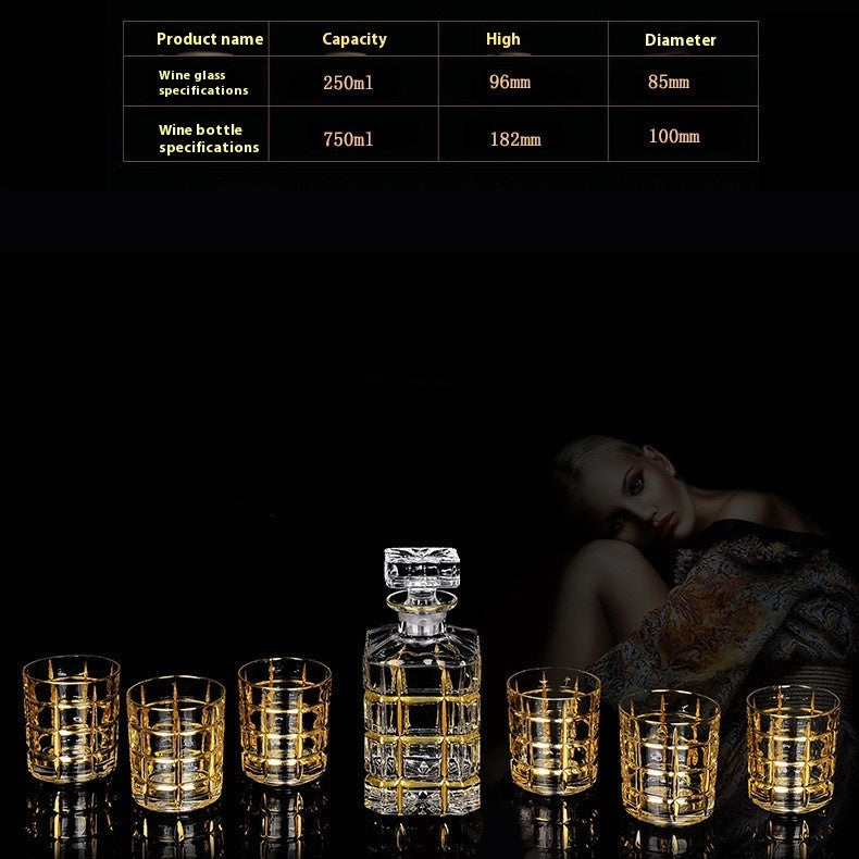 Crystal Glass Se witht Gold Details