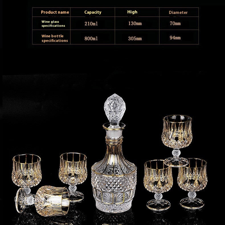 Crystal Glass Se witht Gold Details