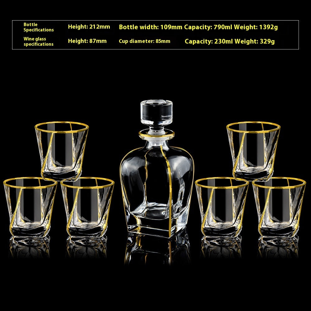 Crystal Glass Se witht Gold Details
