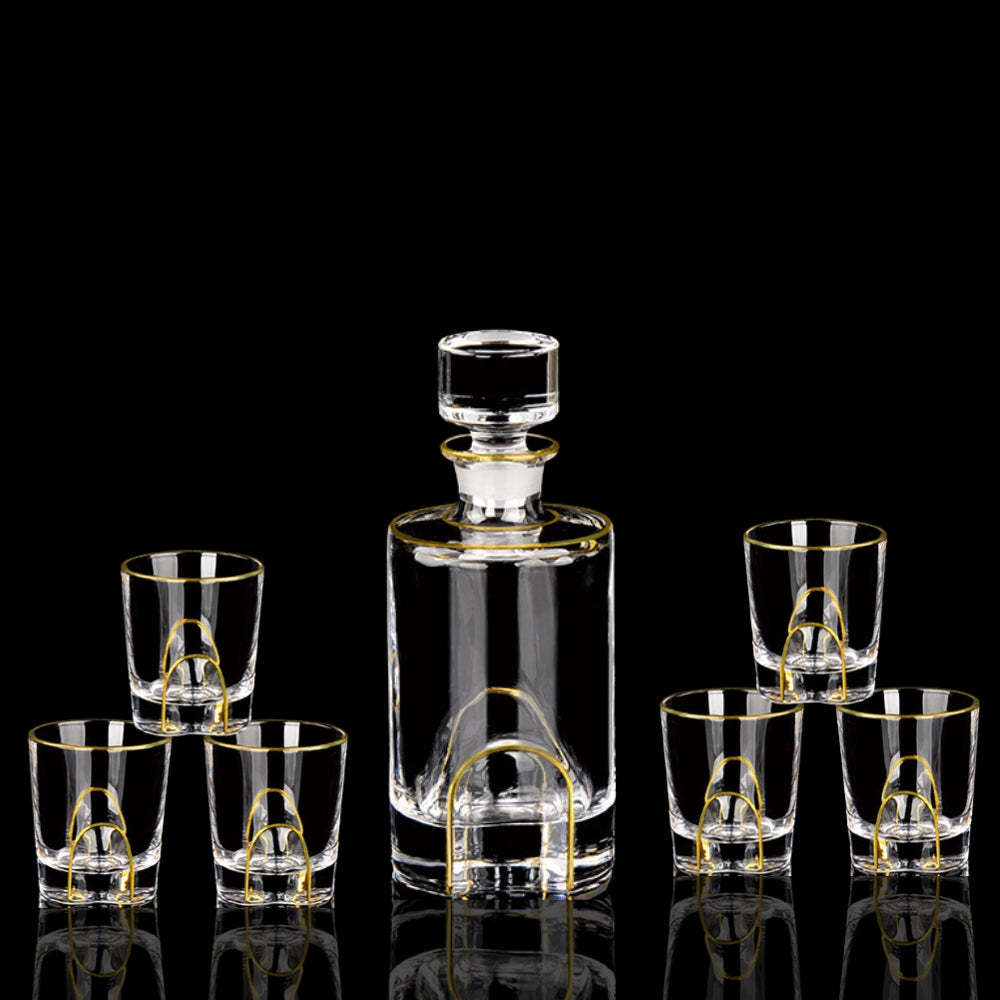 Crystal Glass Se witht Gold Details