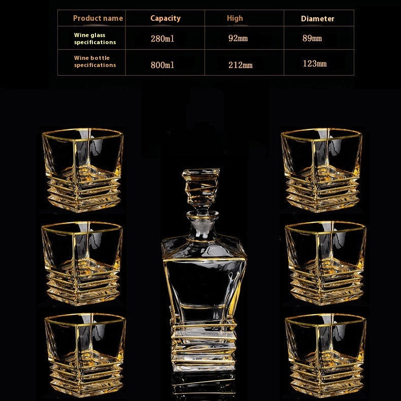 Crystal Glass Se witht Gold Details