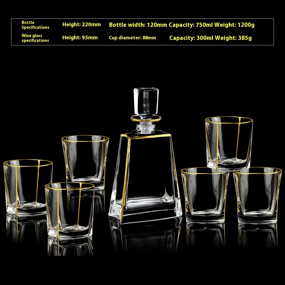Crystal Glass Se witht Gold Details