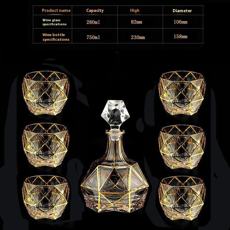 Crystal Glass Se witht Gold Details