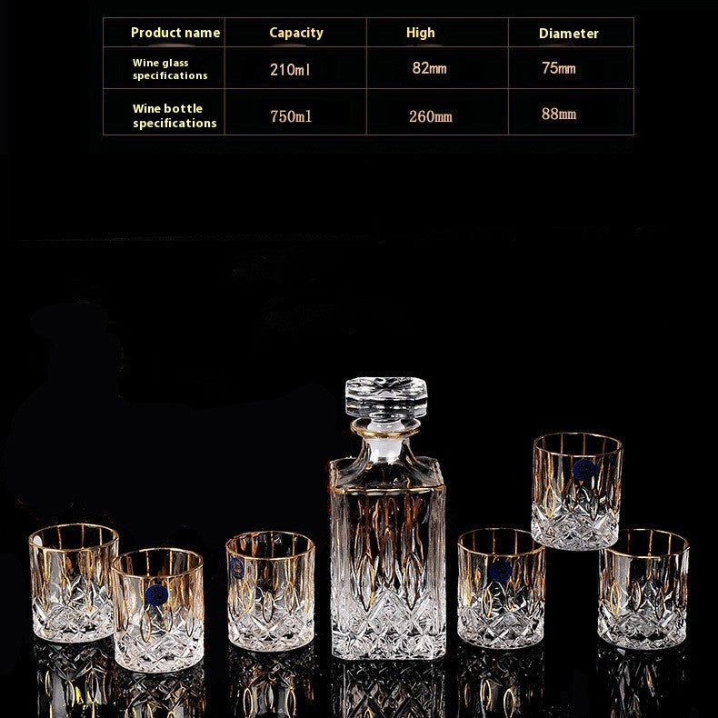 Crystal Glass Se witht Gold Details