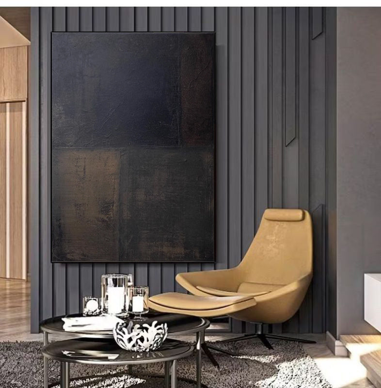 Black Abstract  Oil Painting