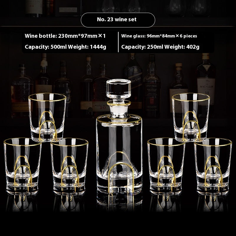Crystal Glass Se witht Gold Details