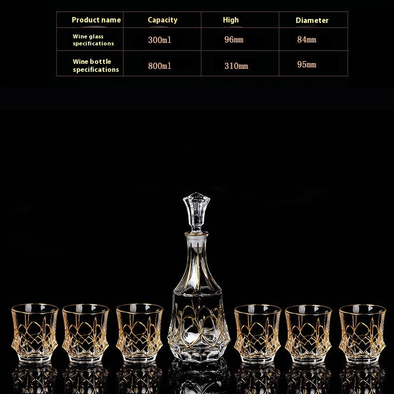 Crystal Glass Se witht Gold Details