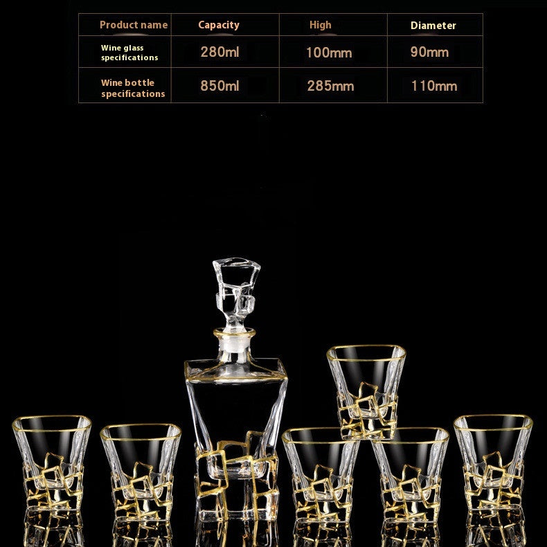 Crystal Glass Se witht Gold Details