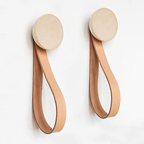 Beech Wood Hook + Leather Accessory Strap - Set of 2