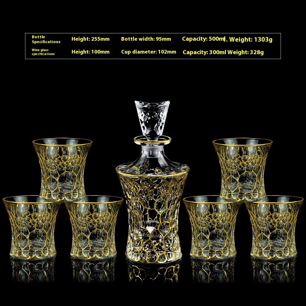 Crystal Glass Se witht Gold Details